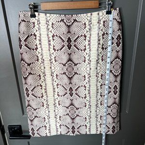 J Crew No 2 Pencil Skirt Snake Skin Pattern 10